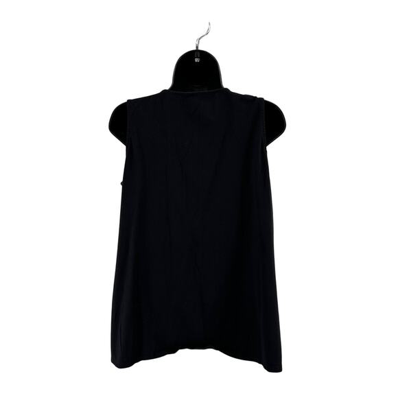 DG2 Diane Gilman Top WMNS L Pullover V-Neck Black Sleeveless Layered Stretchy - Picture 4 of 7